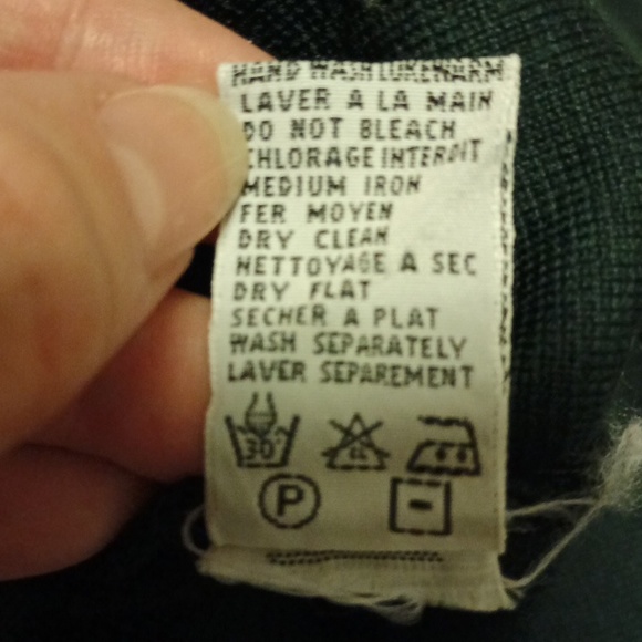 Vintage dark green knit skirt, wool blend - Picture 7 of 7